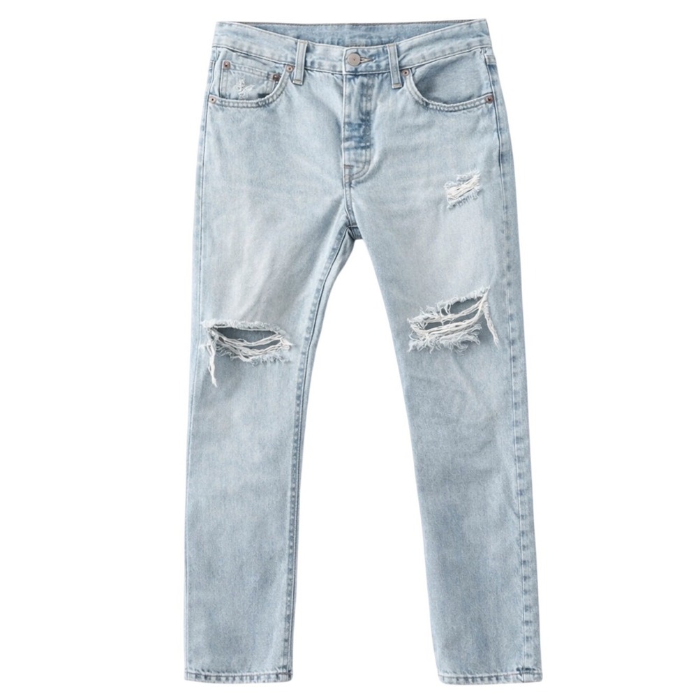 Levi's Light Blue Ripped‎ Straight Leg Jeans Women's 28